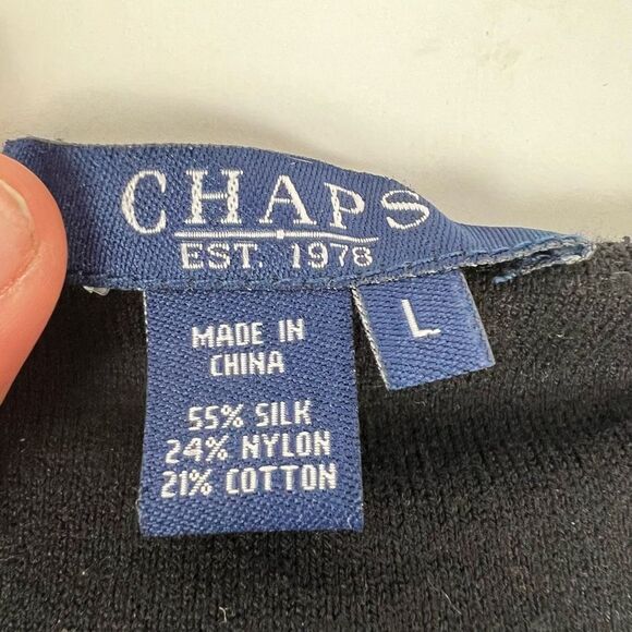 Chaps Black Silk Blend Pearl Halter Top Women’s Size Large - Picture 10 of 14